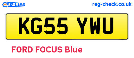 KG55YWU are the vehicle registration plates.