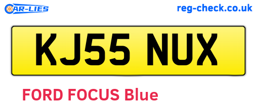 KJ55NUX are the vehicle registration plates.
