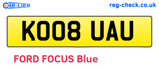 KO08UAU are the vehicle registration plates.