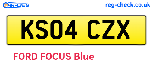 KS04CZX are the vehicle registration plates.
