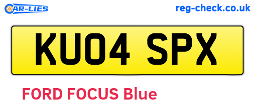 KU04SPX are the vehicle registration plates.