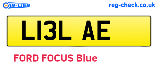 L13LAE are the vehicle registration plates.