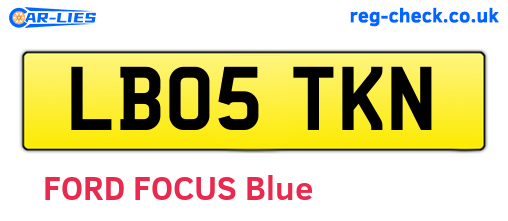 LB05TKN are the vehicle registration plates.