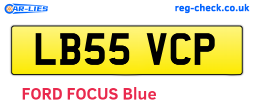 LB55VCP are the vehicle registration plates.