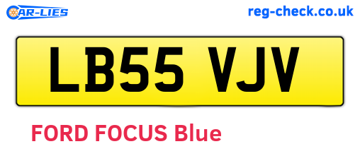 LB55VJV are the vehicle registration plates.