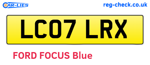 LC07LRX are the vehicle registration plates.