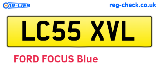 LC55XVL are the vehicle registration plates.