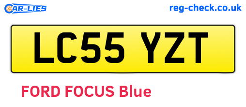 LC55YZT are the vehicle registration plates.