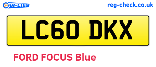 LC60DKX are the vehicle registration plates.