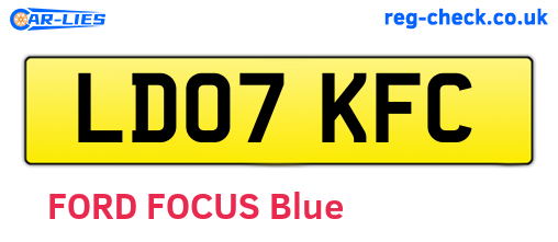 LD07KFC are the vehicle registration plates.