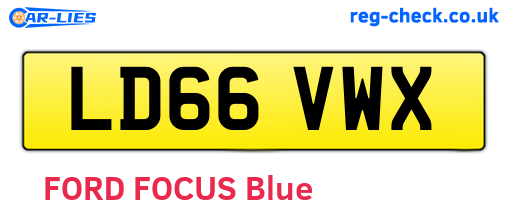 LD66VWX are the vehicle registration plates.