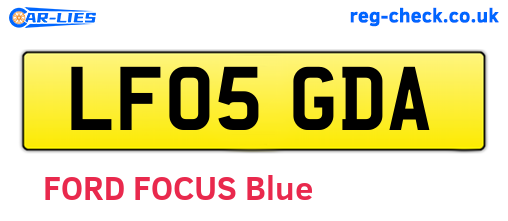 LF05GDA are the vehicle registration plates.