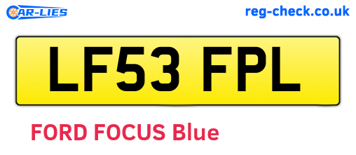 LF53FPL are the vehicle registration plates.