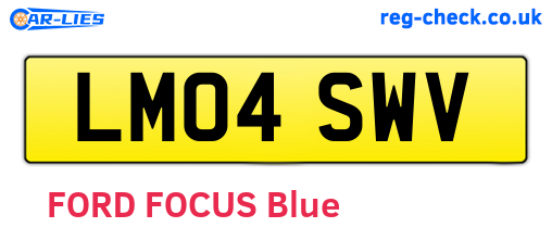 LM04SWV are the vehicle registration plates.
