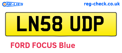 LN58UDP are the vehicle registration plates.