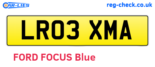 LR03XMA are the vehicle registration plates.