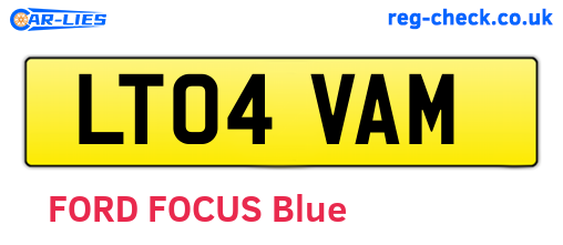 LT04VAM are the vehicle registration plates.