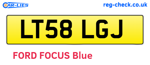 LT58LGJ are the vehicle registration plates.