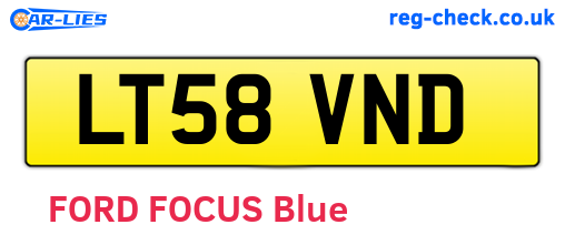 LT58VND are the vehicle registration plates.