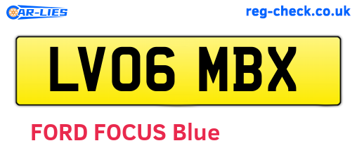 LV06MBX are the vehicle registration plates.