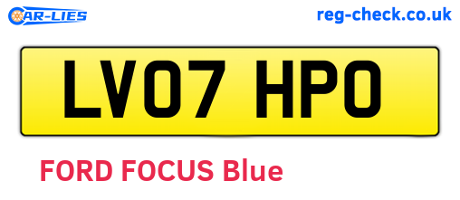 LV07HPO are the vehicle registration plates.
