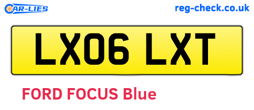 LX06LXT are the vehicle registration plates.