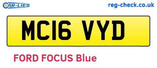 MC16VYD are the vehicle registration plates.
