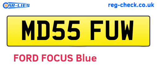 MD55FUW are the vehicle registration plates.