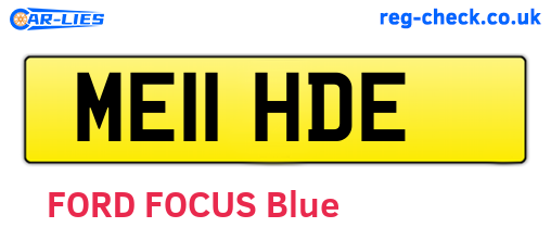 ME11HDE are the vehicle registration plates.