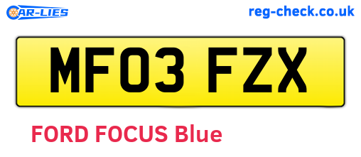 MF03FZX are the vehicle registration plates.