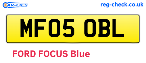 MF05OBL are the vehicle registration plates.