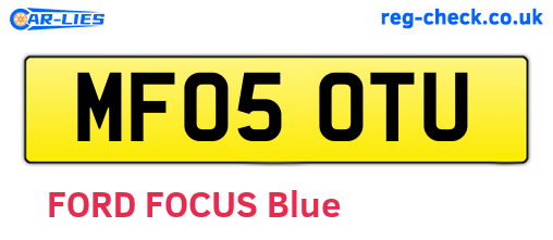 MF05OTU are the vehicle registration plates.