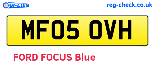 MF05OVH are the vehicle registration plates.