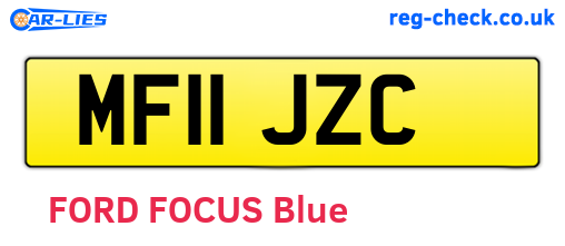 MF11JZC are the vehicle registration plates.