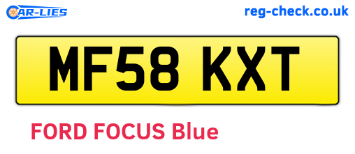 MF58KXT are the vehicle registration plates.