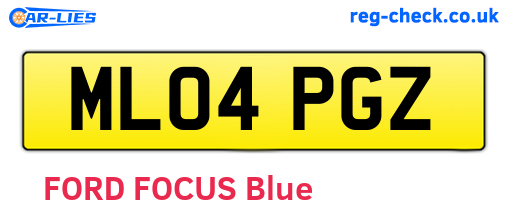 ML04PGZ are the vehicle registration plates.