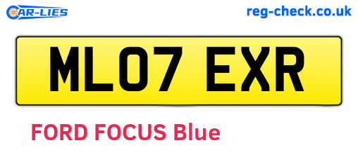ML07EXR are the vehicle registration plates.