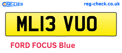 ML13VUO are the vehicle registration plates.