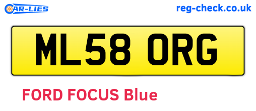 ML58ORG are the vehicle registration plates.