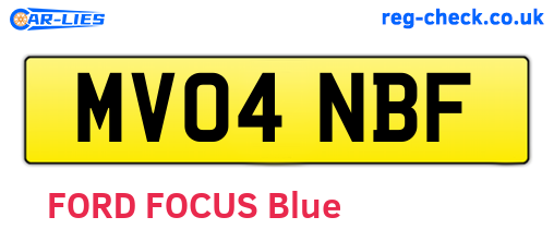 MV04NBF are the vehicle registration plates.