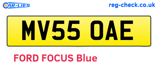 MV55OAE are the vehicle registration plates.