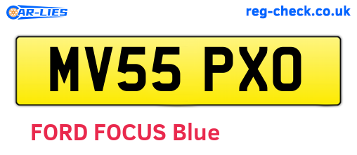 MV55PXO are the vehicle registration plates.