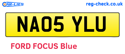 NA05YLU are the vehicle registration plates.