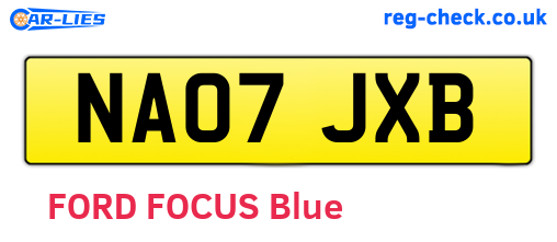 NA07JXB are the vehicle registration plates.