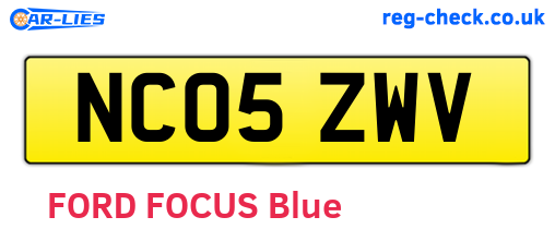 NC05ZWV are the vehicle registration plates.