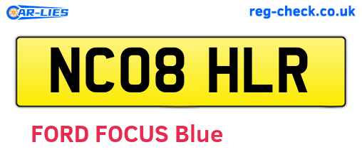 NC08HLR are the vehicle registration plates.