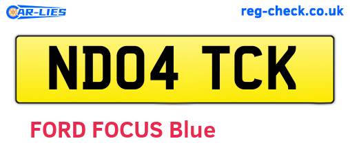 ND04TCK are the vehicle registration plates.