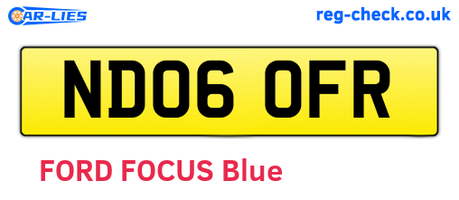 ND06OFR are the vehicle registration plates.