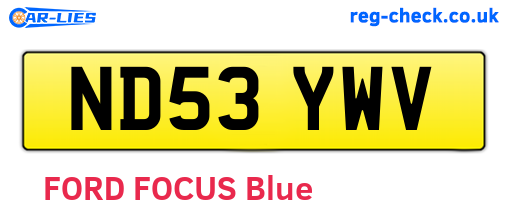 ND53YWV are the vehicle registration plates.