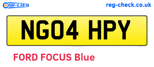 NG04HPY are the vehicle registration plates.